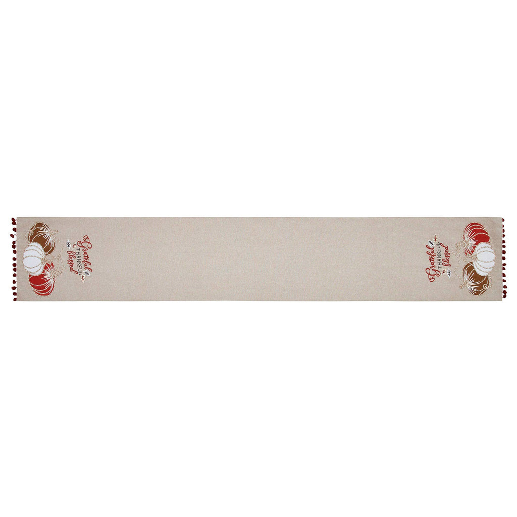 Farmhouse Grateful Thankful Blessed Table Runner 12x72
