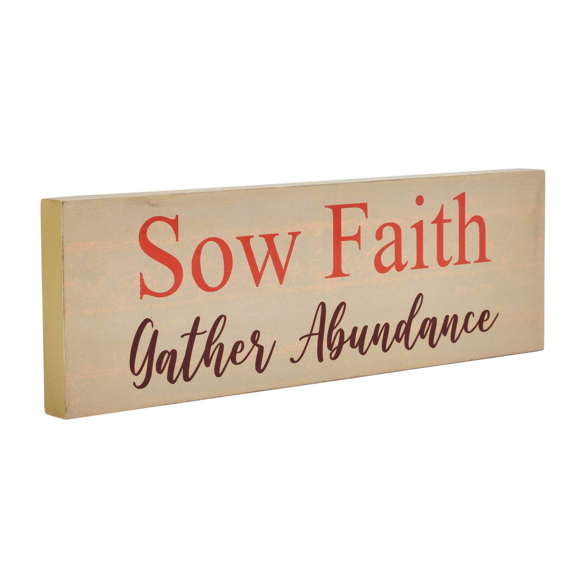 Sow Faith Gather Abundance Wood Sign 15" Farmhouse Decor