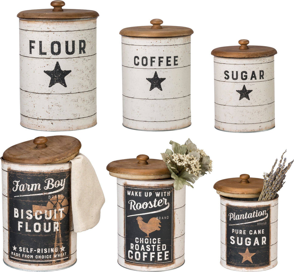 Farmhouse Canister Set - Double - Sided