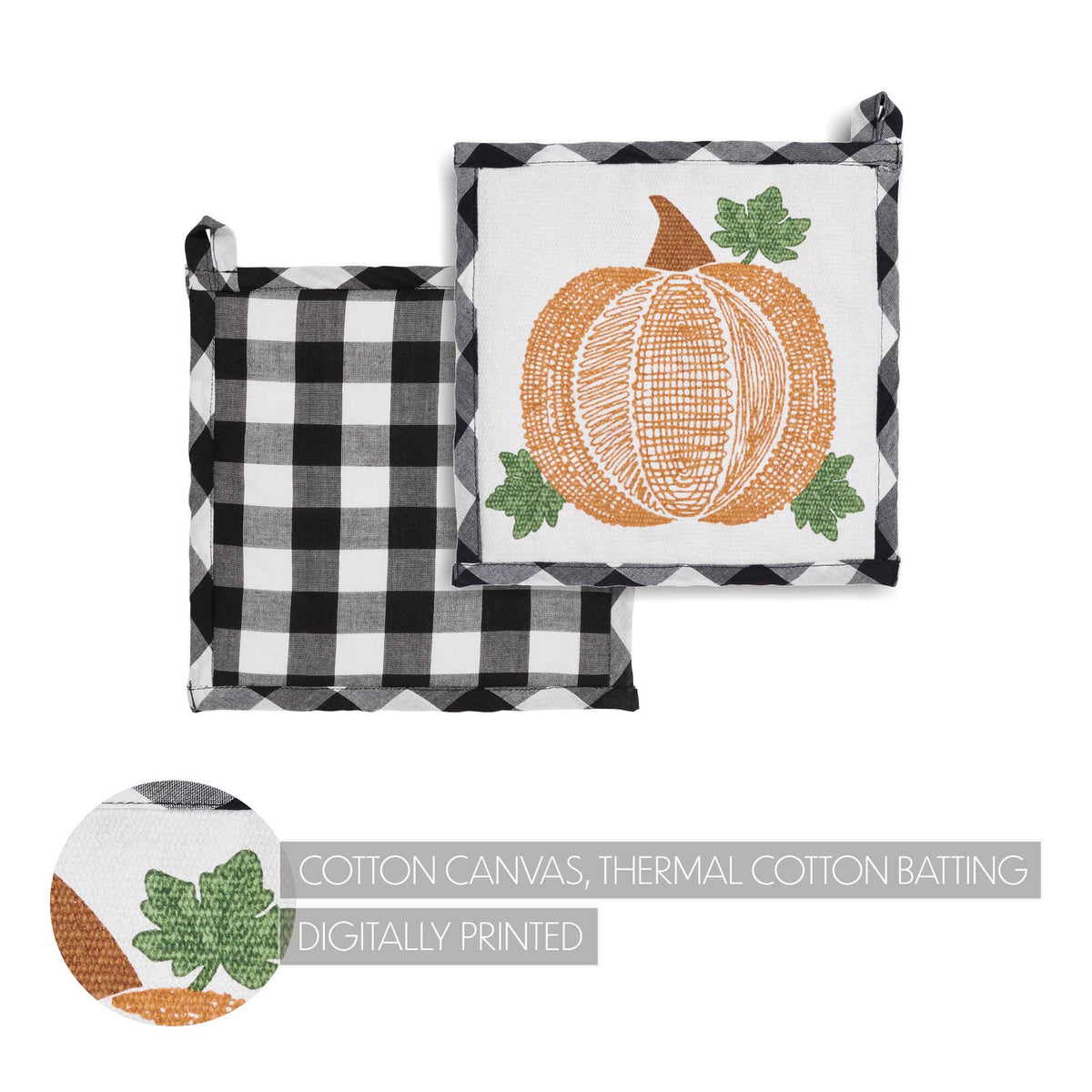 Fall Farmhouse Pumpkin Trivet Hot Pad 8x8