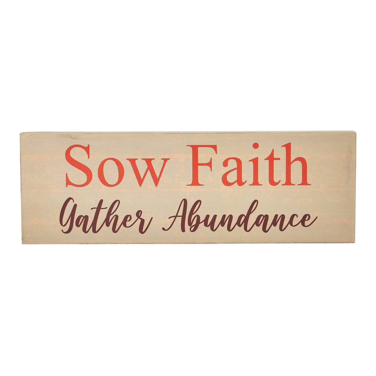 Sow Faith Gather Abundance Wood Sign 15" Farmhouse Decor