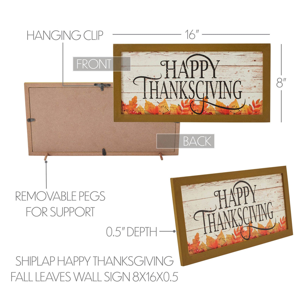 Happy Thanksgiving Wall & Table Sign 8x16