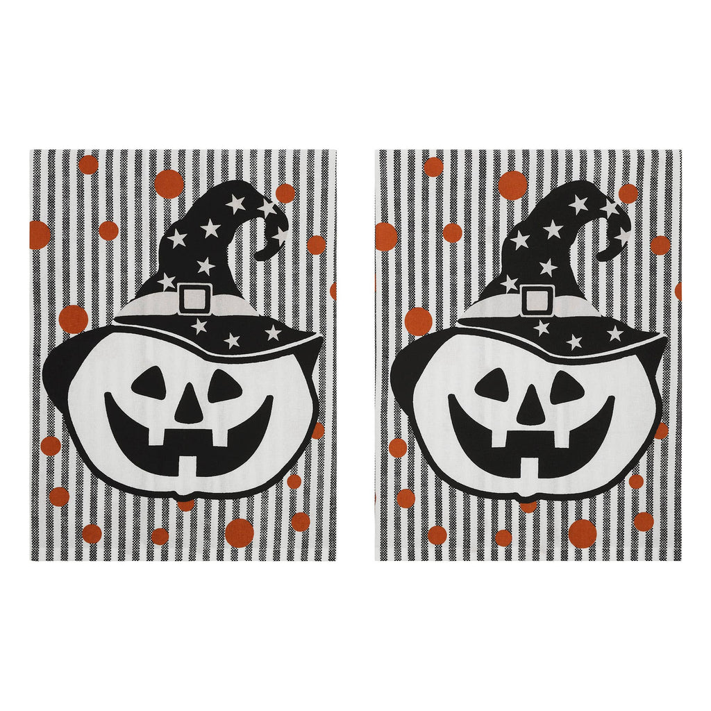 Halloween Jack O Lantern Fall Tea Towels 2pc