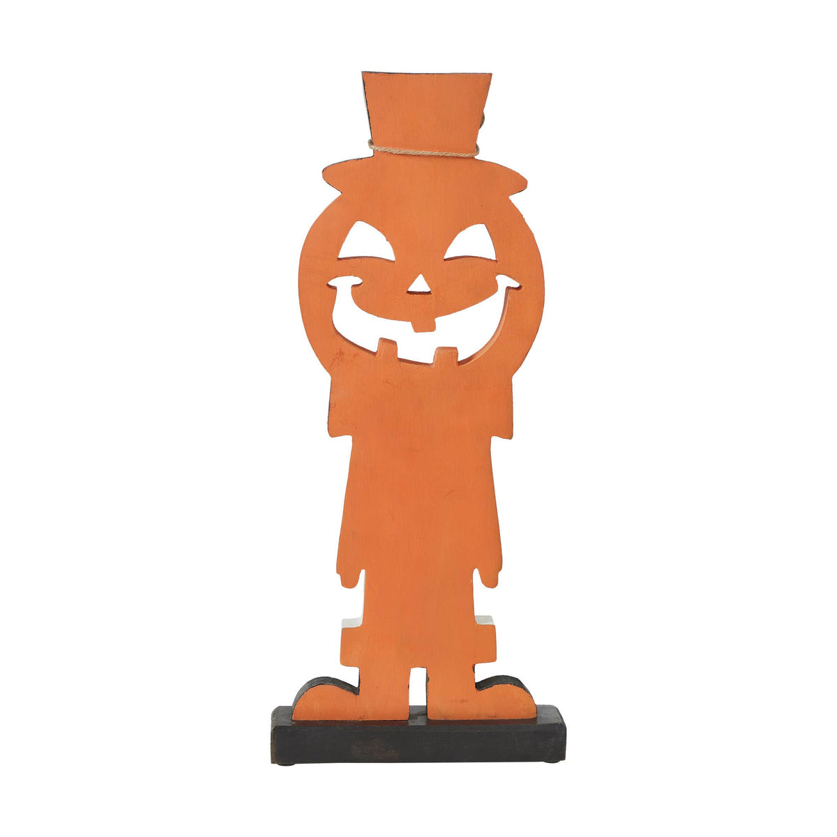 Jack-O'-Lantern with Top Hat Halloween Shelf Sitter 17.5"
