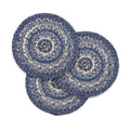 Great Falls Blue Braided Jute Trivet Hot Pad 8 Set of 3