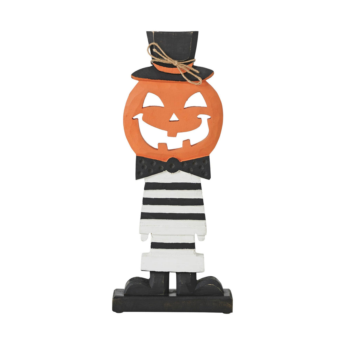 Jack-O'-Lantern with Top Hat Halloween Shelf Sitter 17.5"